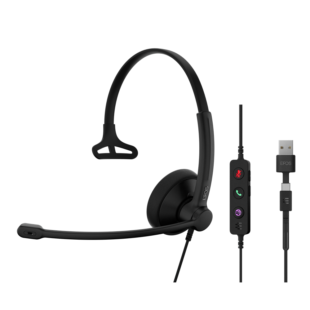EPOS 1001419 hoofdtelefoon/headset Bedraad Hoofdband Kantoor/callcenter USB Type-C / USB Type-A Zwart EPOS 1001419 hoofdtelefoon/headset Bedraad Hoofdband Kantoor/callcenter USB Type-C / USB Type-A Zwart