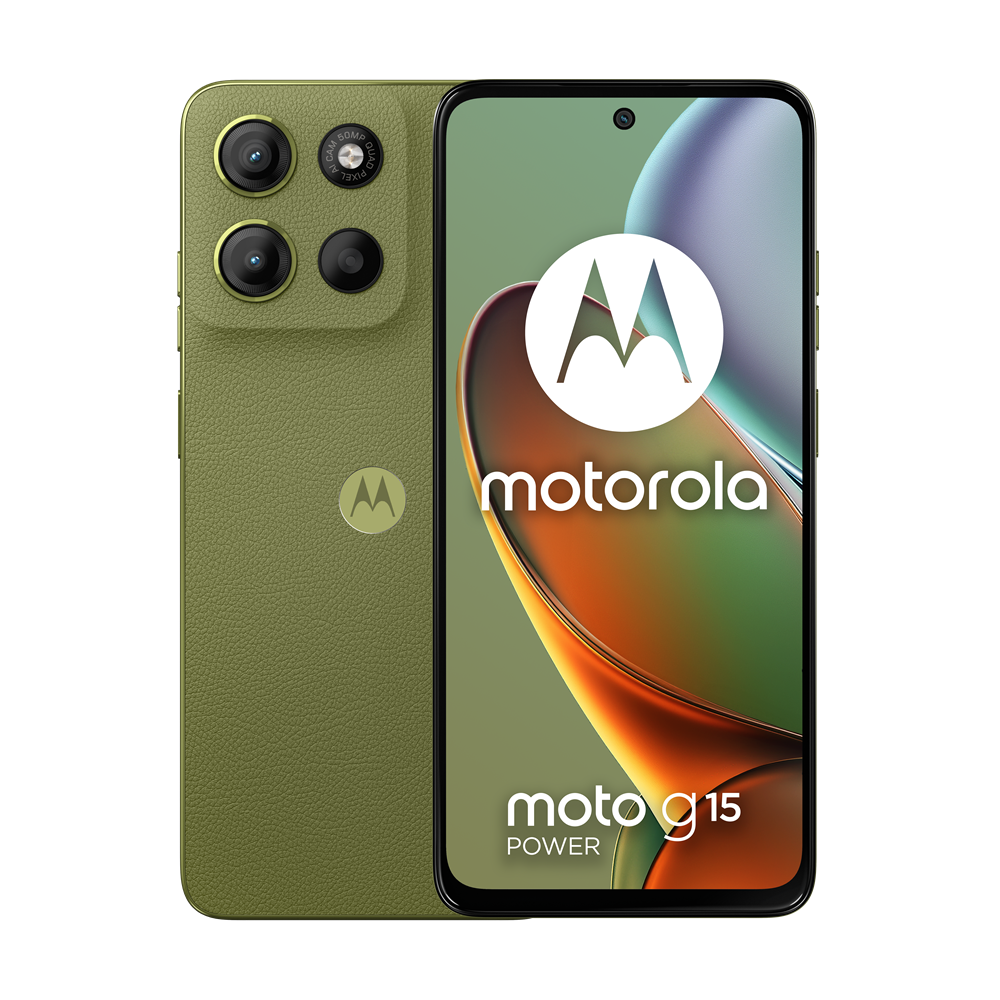 Motorola moto g15 power 17,1 cm (6.72") Dual SIM Android 15 4G USB Type-C 8 GB 256 GB 6000 mAh Groen Motorola moto g15 power 17,1 cm (6.72") Dual SIM Android 15 4G USB Type-C 8 GB 256 GB 6000 mAh Groen