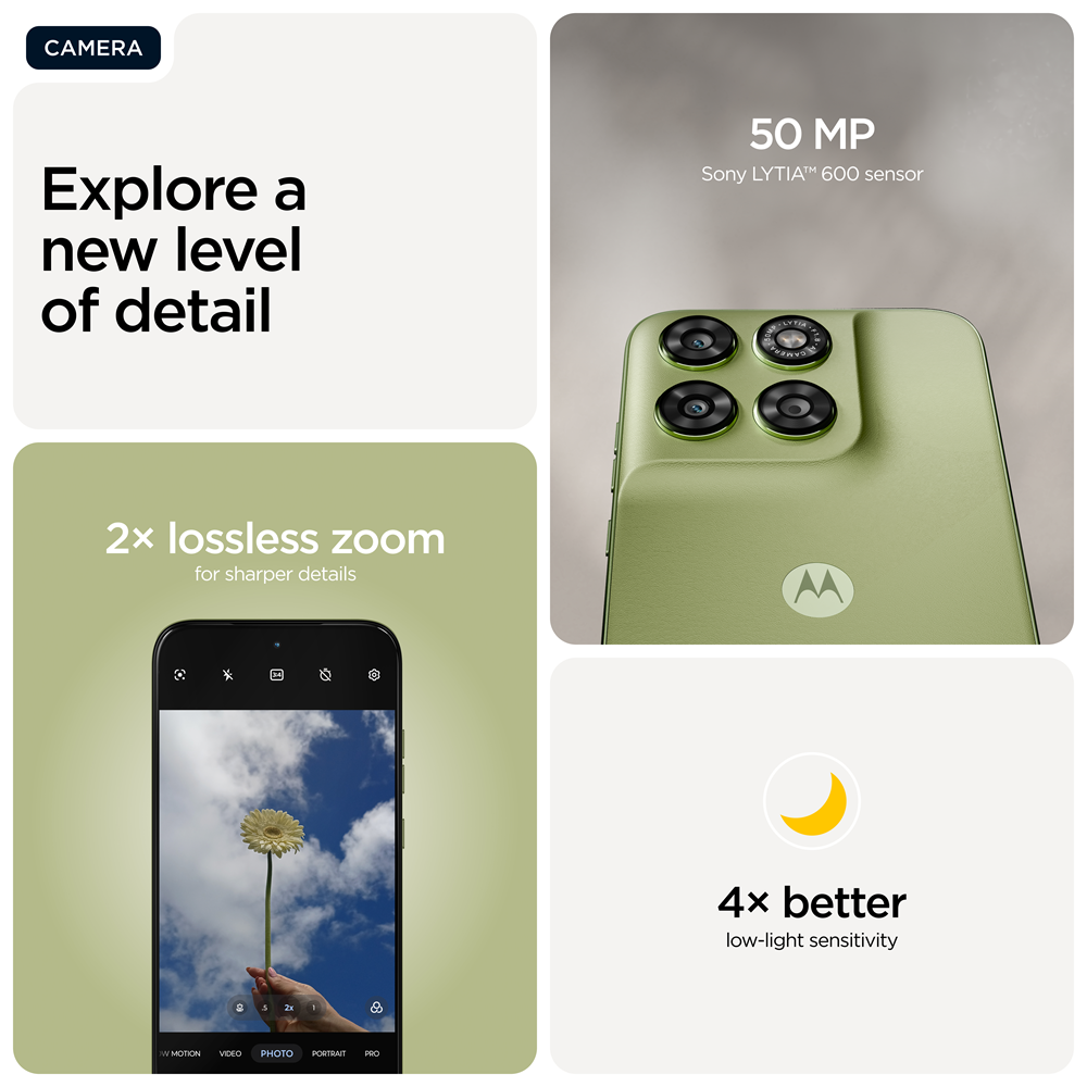 Motorola moto g67 17,3 cm (6.8") Hybride Dual SIM Android 16.0 5G USB Type-C 4 GB 256 GB 5200 mAh Groen Motorola moto g67 17,3 cm (6.8") Hybride Dual SIM Android 16.0 5G USB Type-C 4 GB 256 GB 5200 mAh Groen