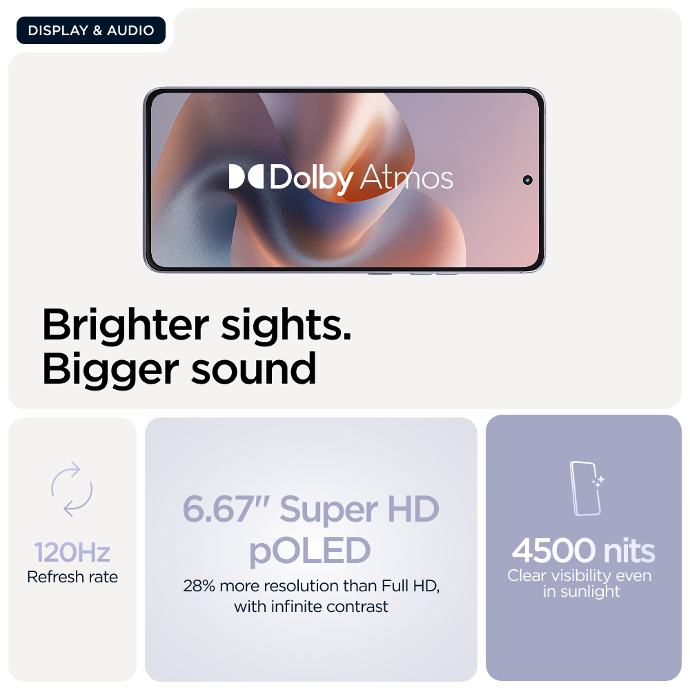 Motorola moto g86 5G 16,9 cm (6.67") Dual SIM Android 15 USB Type-C 8 GB 256 GB 5200 mAh Lila Motorola moto g86 5G 16,9 cm (6.67") Dual SIM Android 15 USB Type-C 8 GB 256 GB 5200 mAh Lila